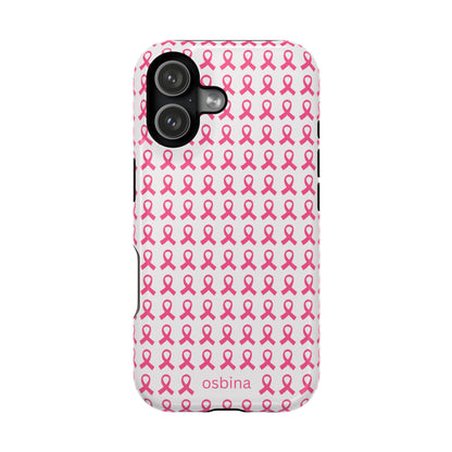 osbina |  MagSafe compatible for iPhone | Limited Edition The Side By Side Pink Ribbons Case in Light Pink + Soft Pink + Hot Pink | The Pink October Collection | Inspired By