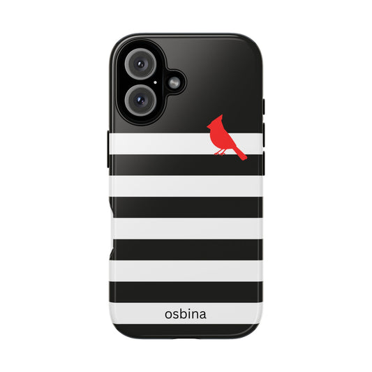 osbina | Redbird Edition Thinking of You Phone Case Black & White Stripe | Inspired By Collection