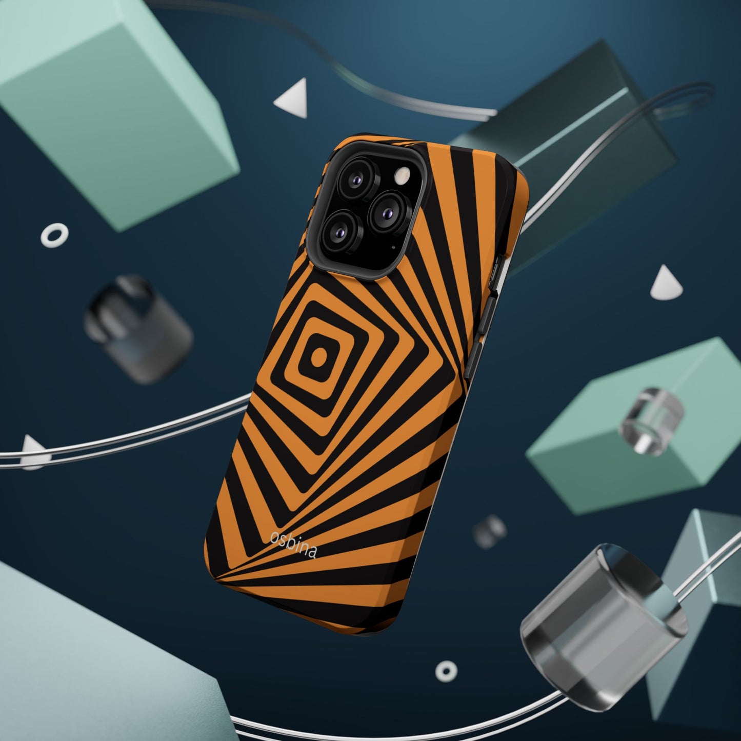 osbina | MagSafe Compatible for iPhone | Step Into the Zone — The Orange + Black Spiral Case | The Season Collective