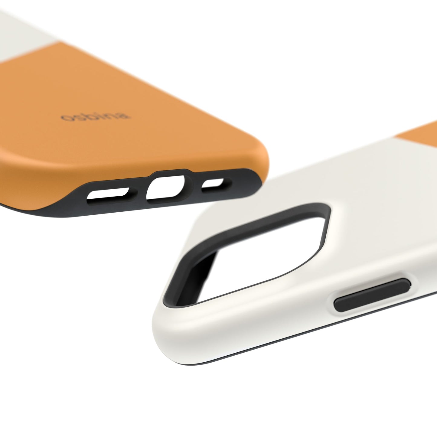 osbina | MagSafe Compatible for iPhone | Divide & Conquer — The Orange + White Split Diagonal Case | The Season Collective