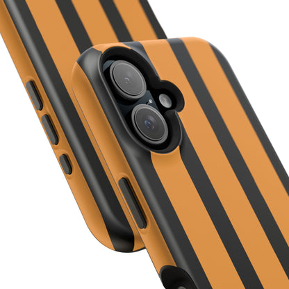 osbina | MagSafe Compatible for iPhone | The Statement Stripe Case in Black + Orange | The Season Collective