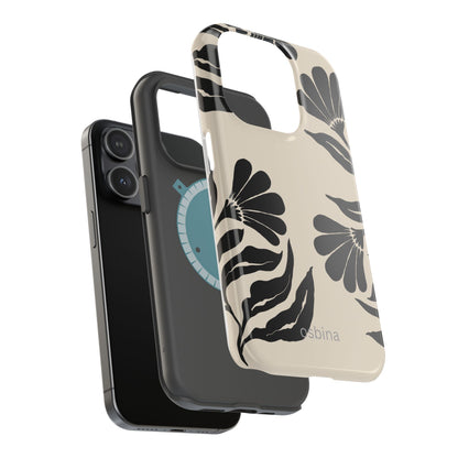 osbina | MagSafe compatible for iPhone | Obsidian Bloom Flower Phone Case | Modern Muse Collection