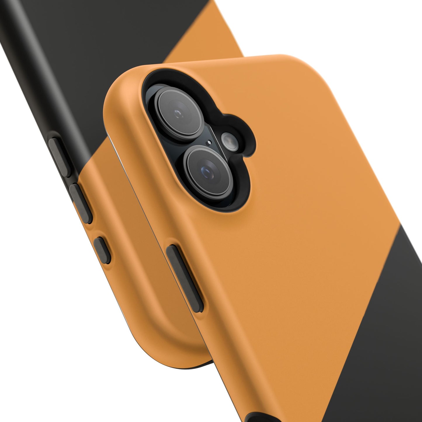 osbina | MagSafe Compatible for iPhone | Bold Moves Only — The Orange + Black Split Diagonal Case | The Season Collective