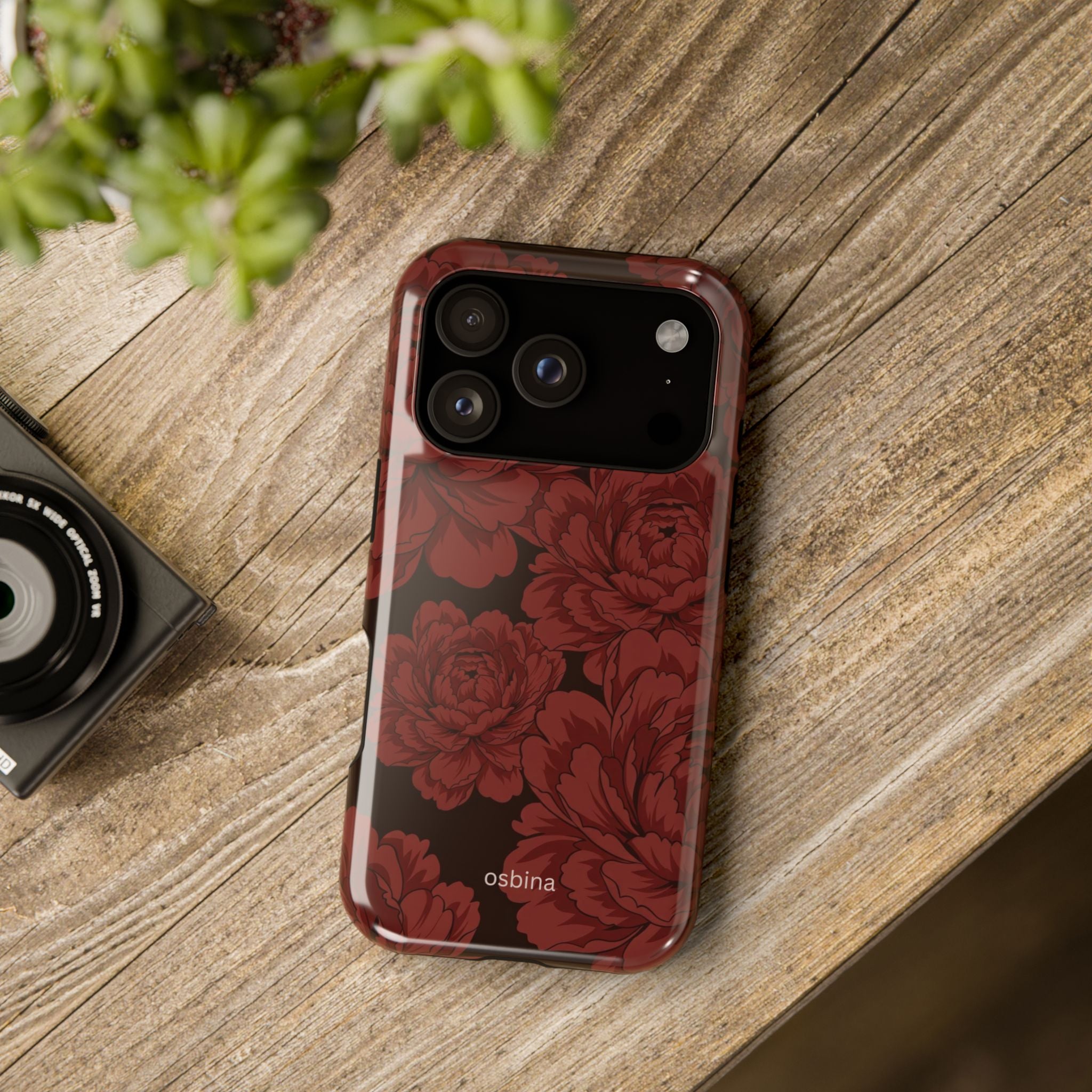 osbina | Oxblood Peony Designer Case