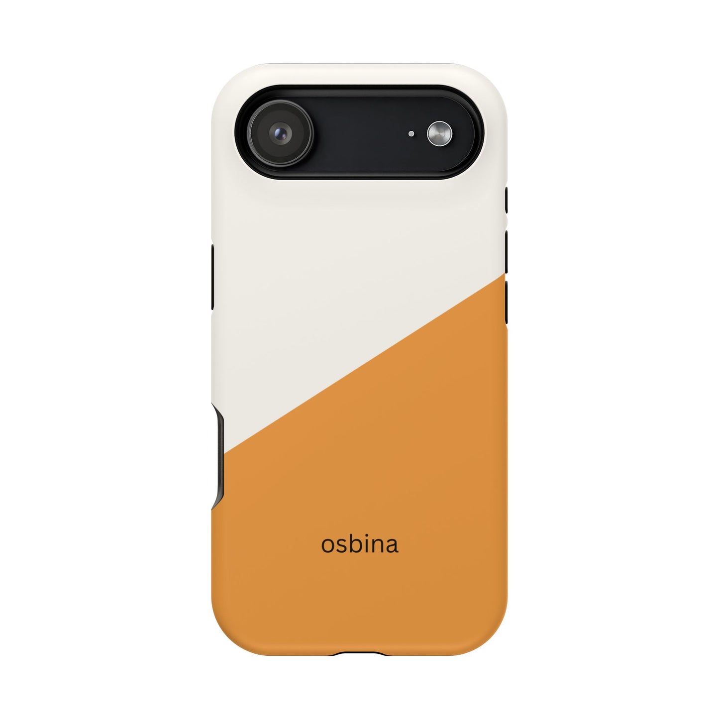 osbina | MagSafe Compatible for iPhone | Divide & Conquer — The Orange + White Split Diagonal Case | The Season Collective
