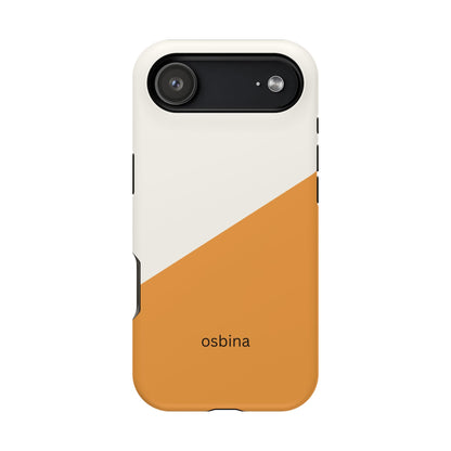osbina | MagSafe Compatible for iPhone | Divide & Conquer — The Orange + White Split Diagonal Case | The Season Collective