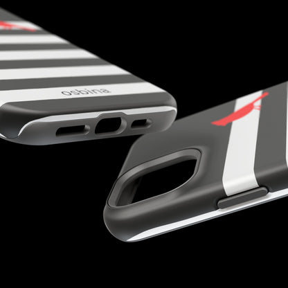 osbina | MagSafe compatible for iPhone | Redbird Edition Thinking of You Phone Case Black & White Stripe | Inspired By Collection