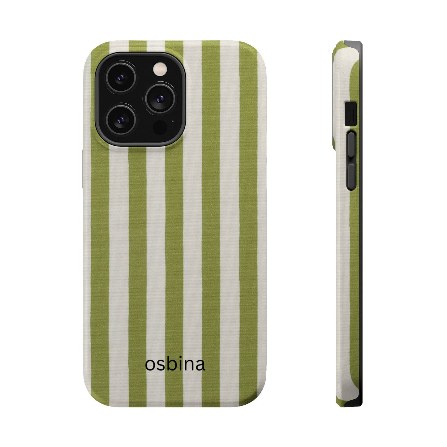 osbina | MagSafe for iPhone | Verde Stripe Designer Case