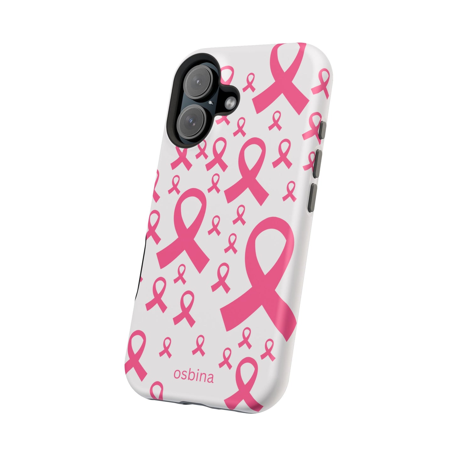 osbina |  MagSafe compatible for iPhone | Limited Edition Strength in Ribbons Case in Light Pink + Soft Pink + Hot Pink | The Pink October Collection | Inspired By