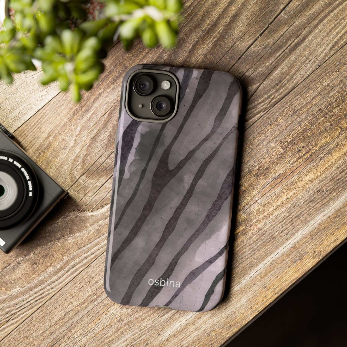 osbina | Stripes on Point — The Muted Gray + Black Tiger Case | The Season Collective