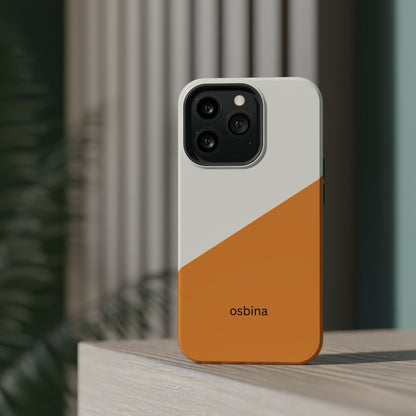 osbina | MagSafe Compatible for iPhone | Divide & Conquer — The Orange + White Split Diagonal Case | The Season Collective