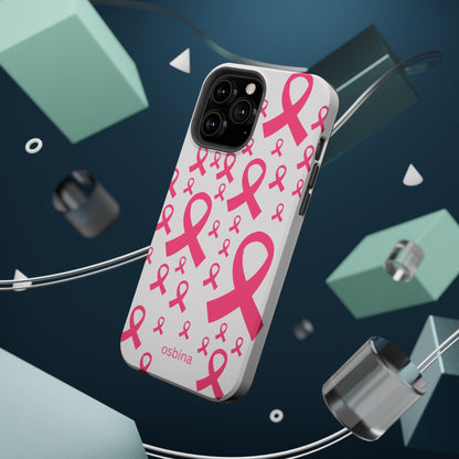osbina |  MagSafe compatible for iPhone | Limited Edition Strength in Ribbons Case in Light Pink + Soft Pink + Hot Pink | The Pink October Collection | Inspired By