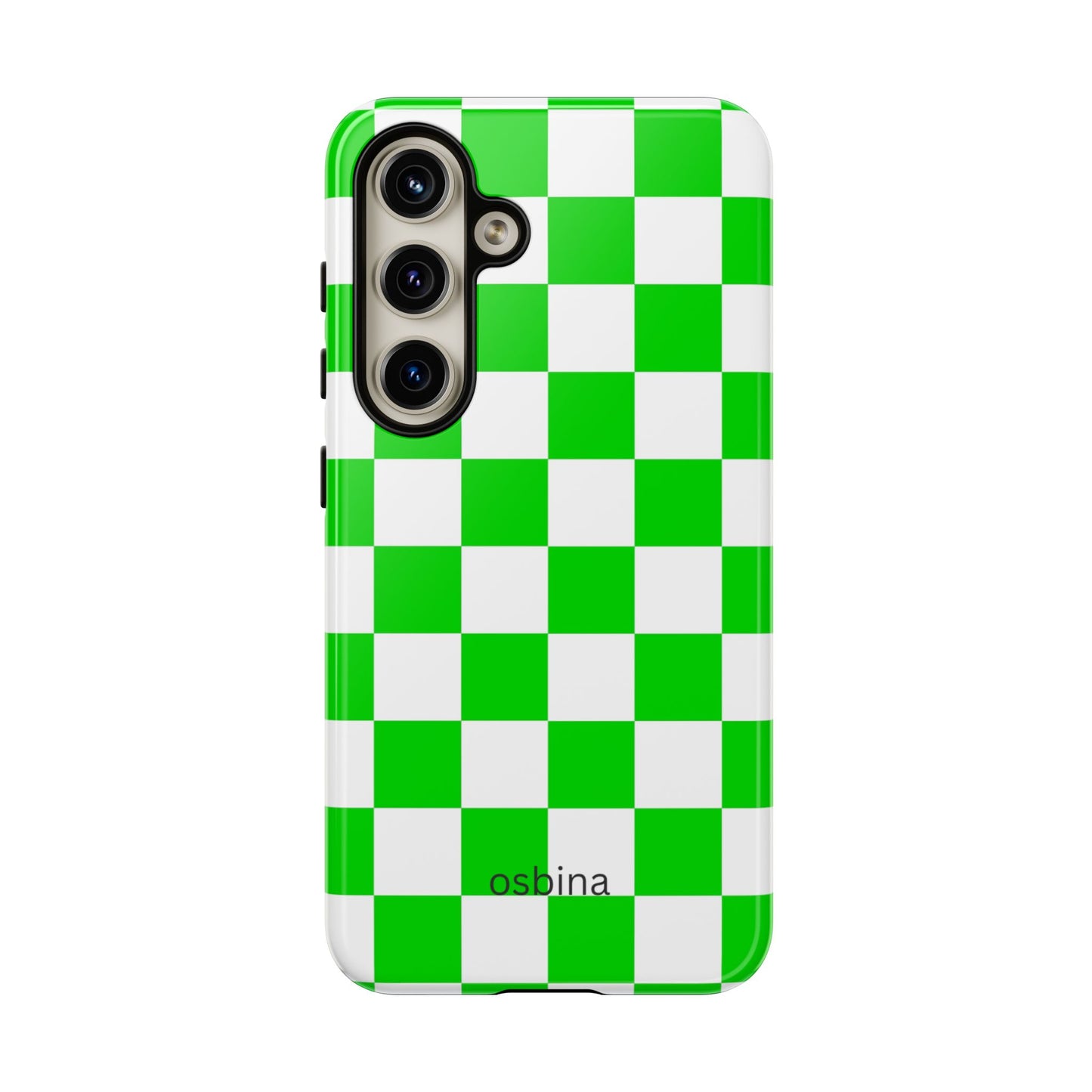 osbina | Neon Verdi Checks Phone Case | Color Edit Collection