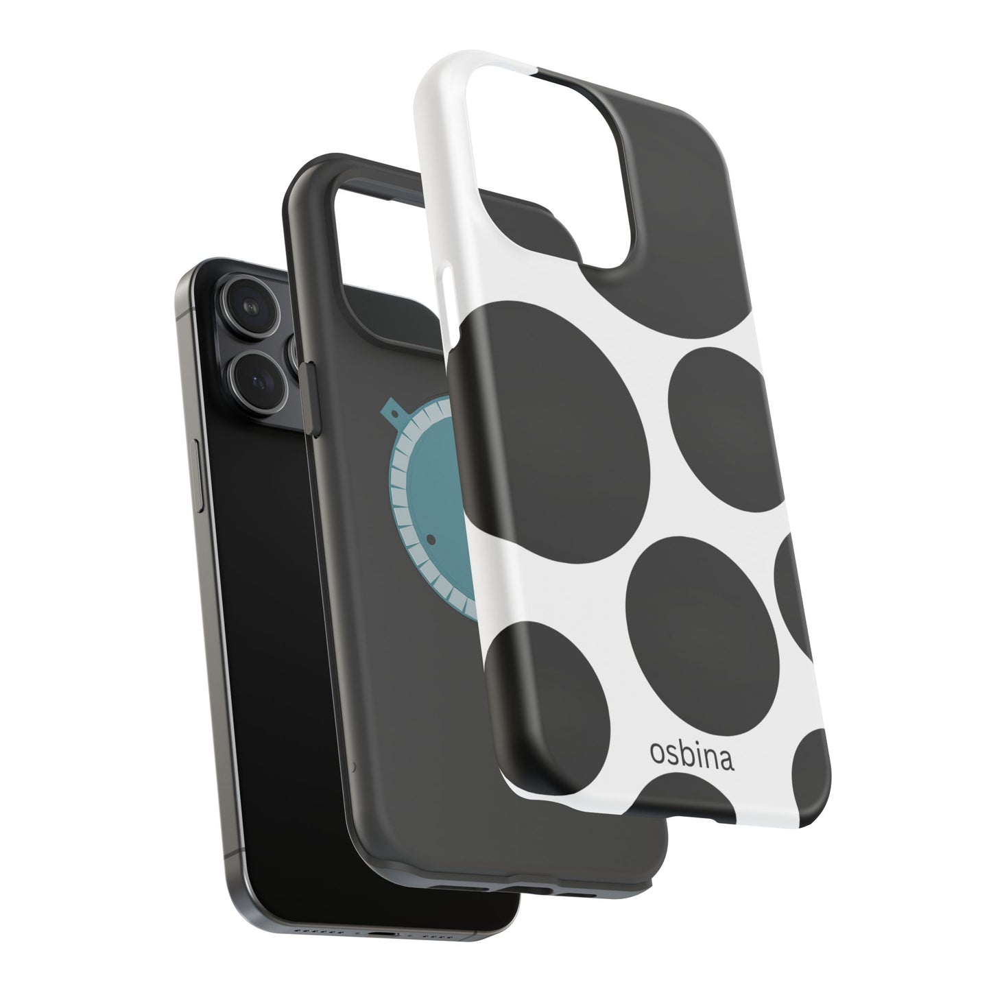 osbina | MagSafe compatible for iPhone | The Noir Bubbles Phone Case | Modern Muse Collection