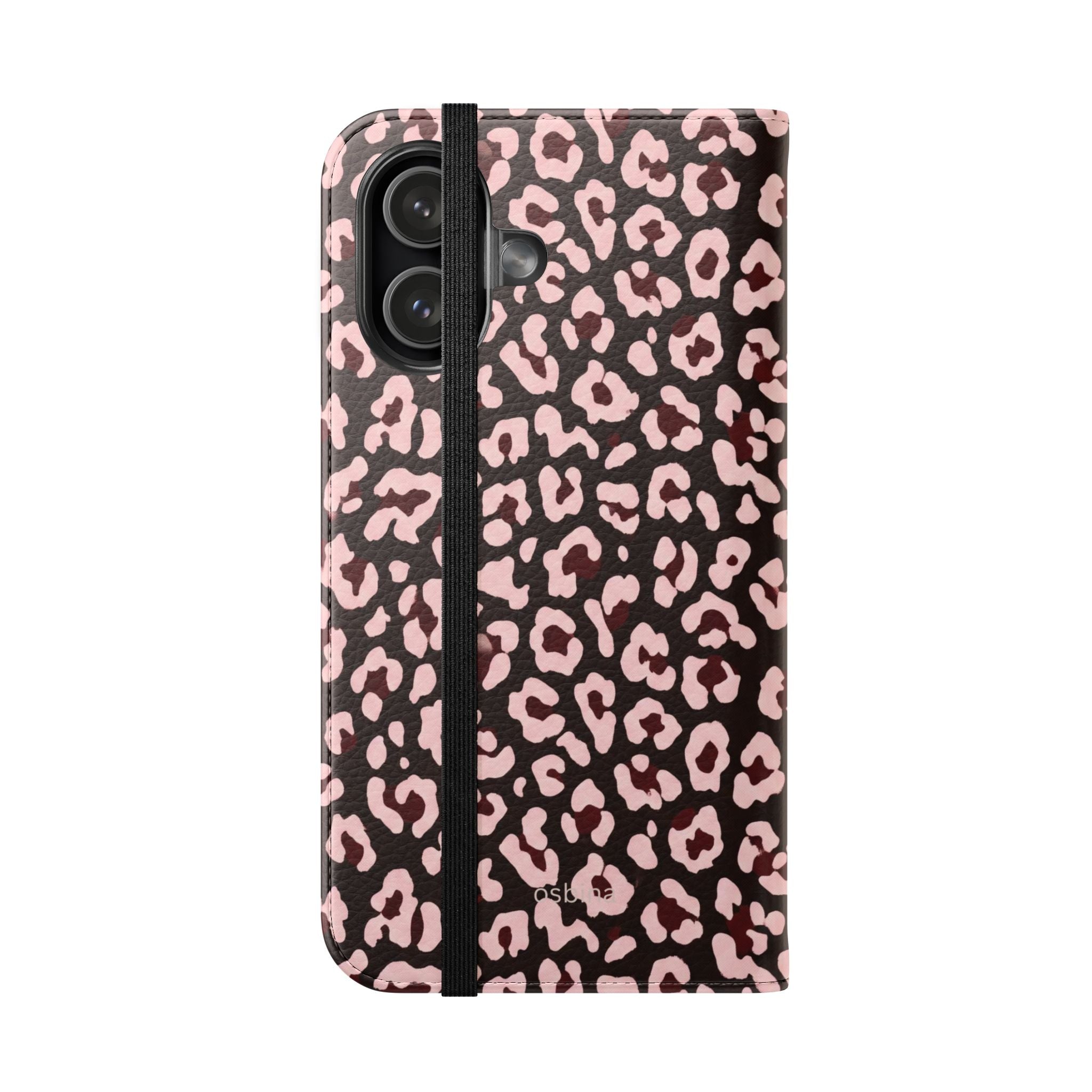 osbina | Wallet Flip Case for iPhone & Samsung | Chocolate Pink Leopard