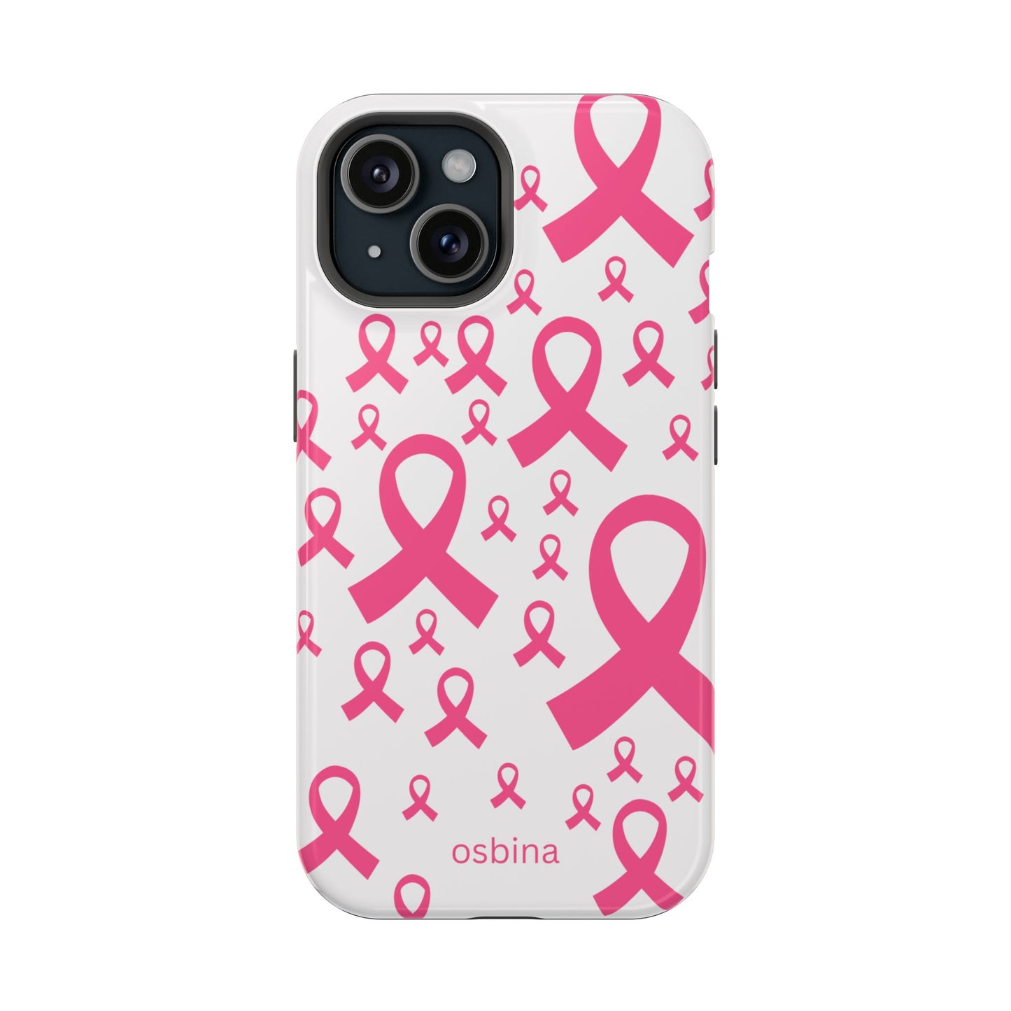 osbina |  MagSafe compatible for iPhone | Limited Edition Strength in Ribbons Case in Light Pink + Soft Pink + Hot Pink | The Pink October Collection | Inspired By