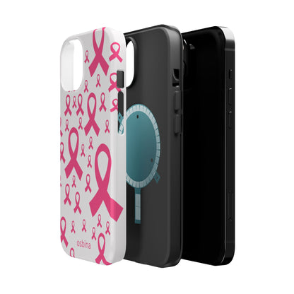 osbina |  MagSafe compatible for iPhone | Limited Edition Strength in Ribbons Case in Light Pink + Soft Pink + Hot Pink | The Pink October Collection | Inspired By