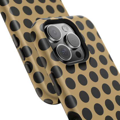 osbina | MagSafe compatible for iPhone | Camel Noir Dots Phone Case | Modern Muse Collection