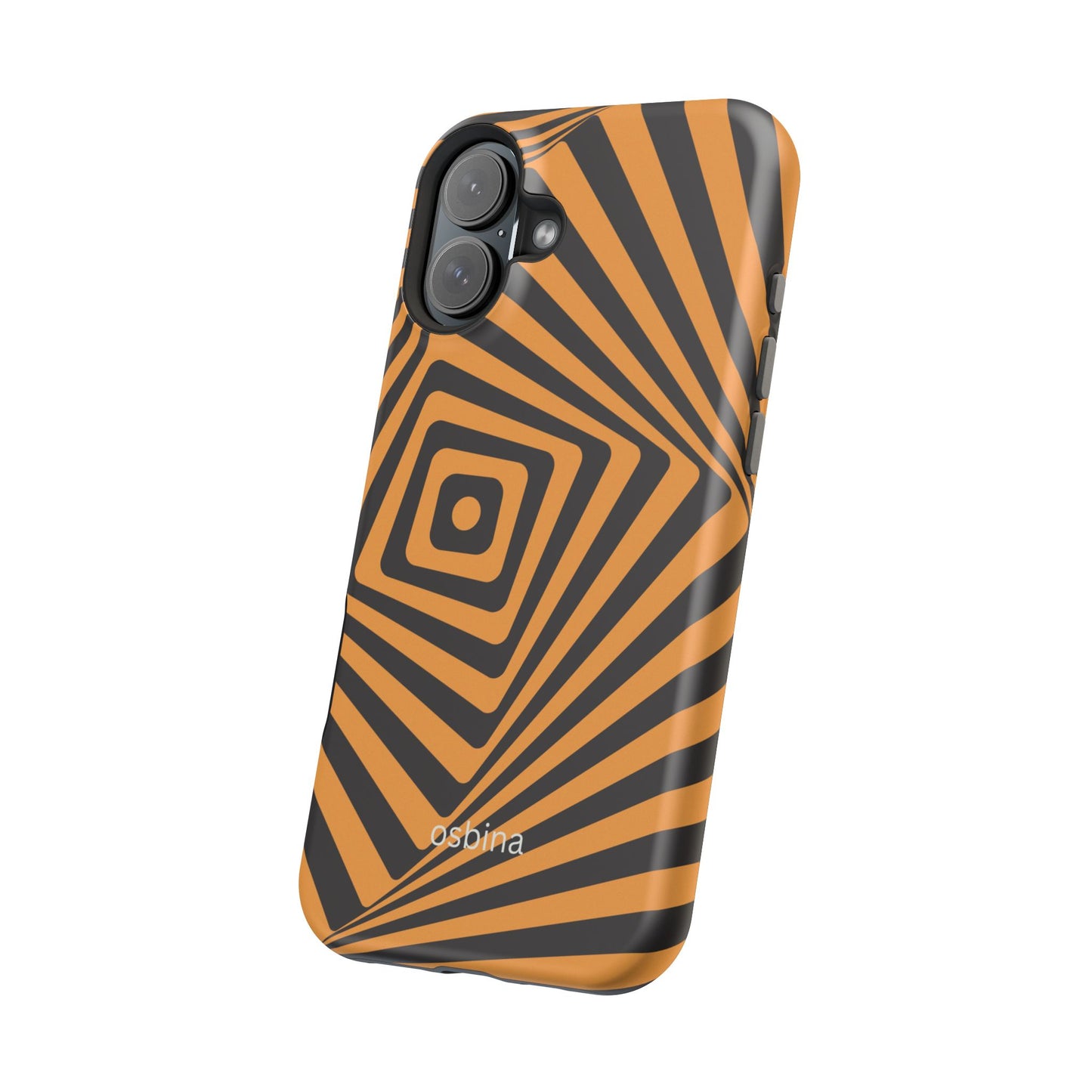 osbina | MagSafe Compatible for iPhone | Step Into the Zone — The Orange + Black Spiral Case | The Season Collective