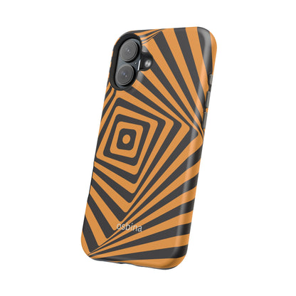 osbina | MagSafe Compatible for iPhone | Step Into the Zone — The Orange + Black Spiral Case | The Season Collective