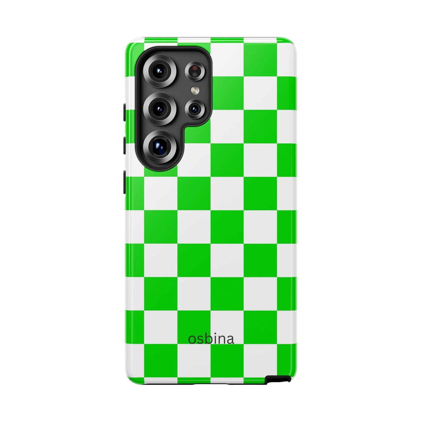 osbina | Neon Verdi Checks Phone Case | Color Edit Collection