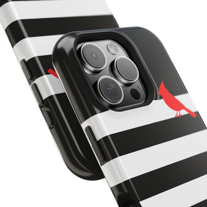 osbina | MagSafe compatible for iPhone | Redbird Edition Thinking of You Phone Case Black & White Stripe | Inspired By Collection