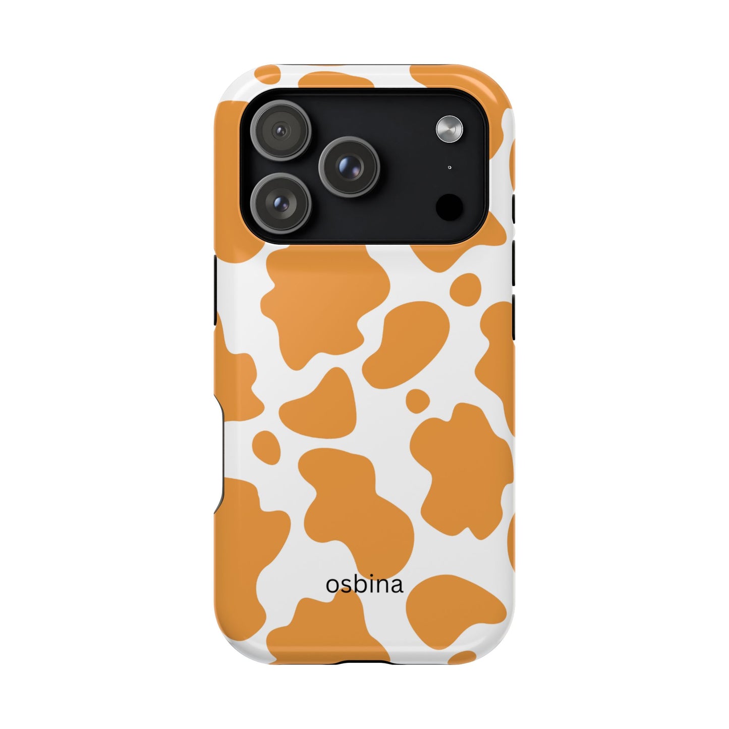 osbina | MagSafe Compatible for iPhone | Holy Cow, It’s Chic — The Orange Cow Print Case | The Season Collective