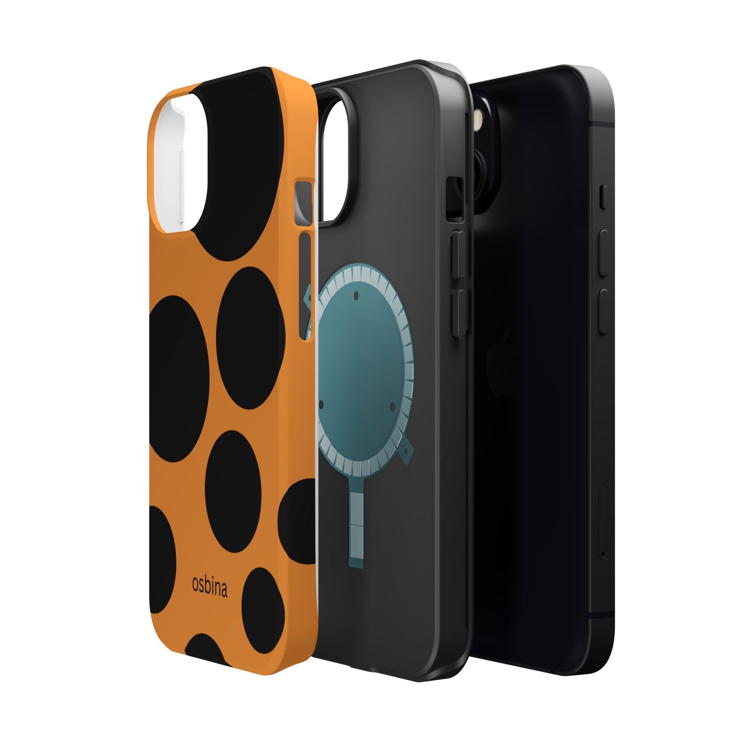 osbina | MagSafe Compatible for iPhone | The Bubble Statement Case in Orange + Black | The Season Collective