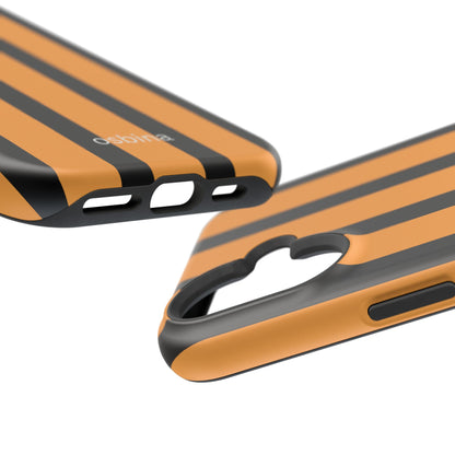 osbina | MagSafe Compatible for iPhone | The Statement Stripe Case in Black + Orange | The Season Collective