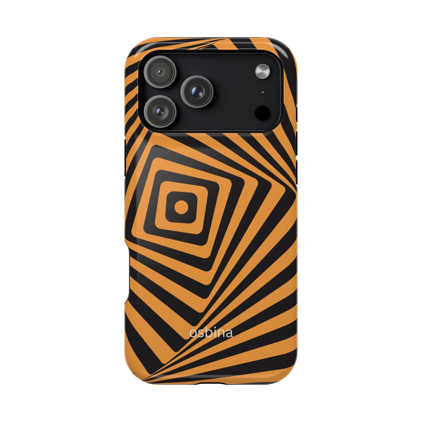osbina | MagSafe Compatible for iPhone | Step Into the Zone — The Orange + Black Spiral Case | The Season Collective