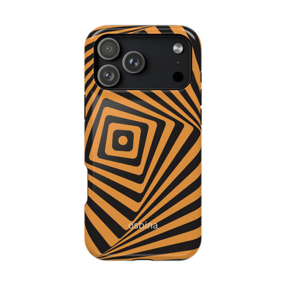 osbina | MagSafe Compatible for iPhone | Step Into the Zone — The Orange + Black Spiral Case | The Season Collective