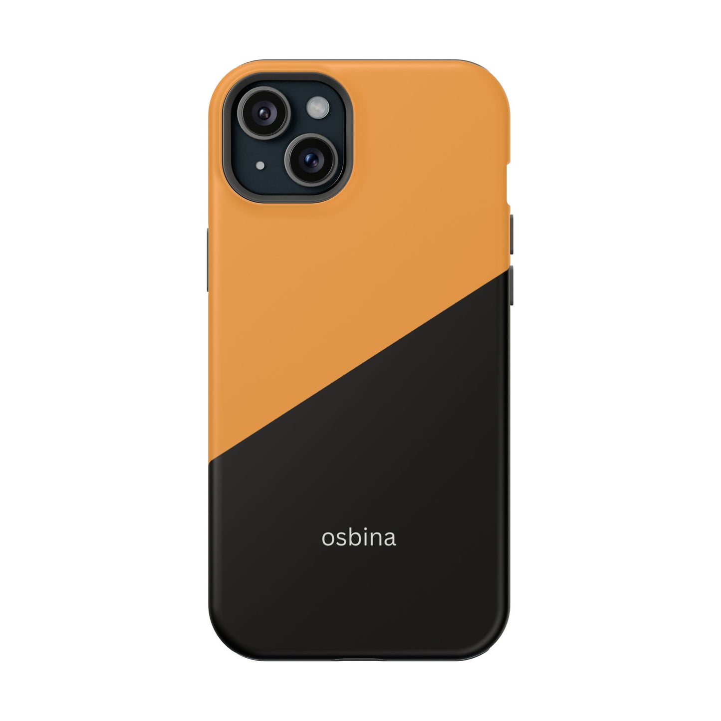 osbina | MagSafe Compatible for iPhone | Bold Moves Only — The Orange + Black Split Diagonal Case | The Season Collective