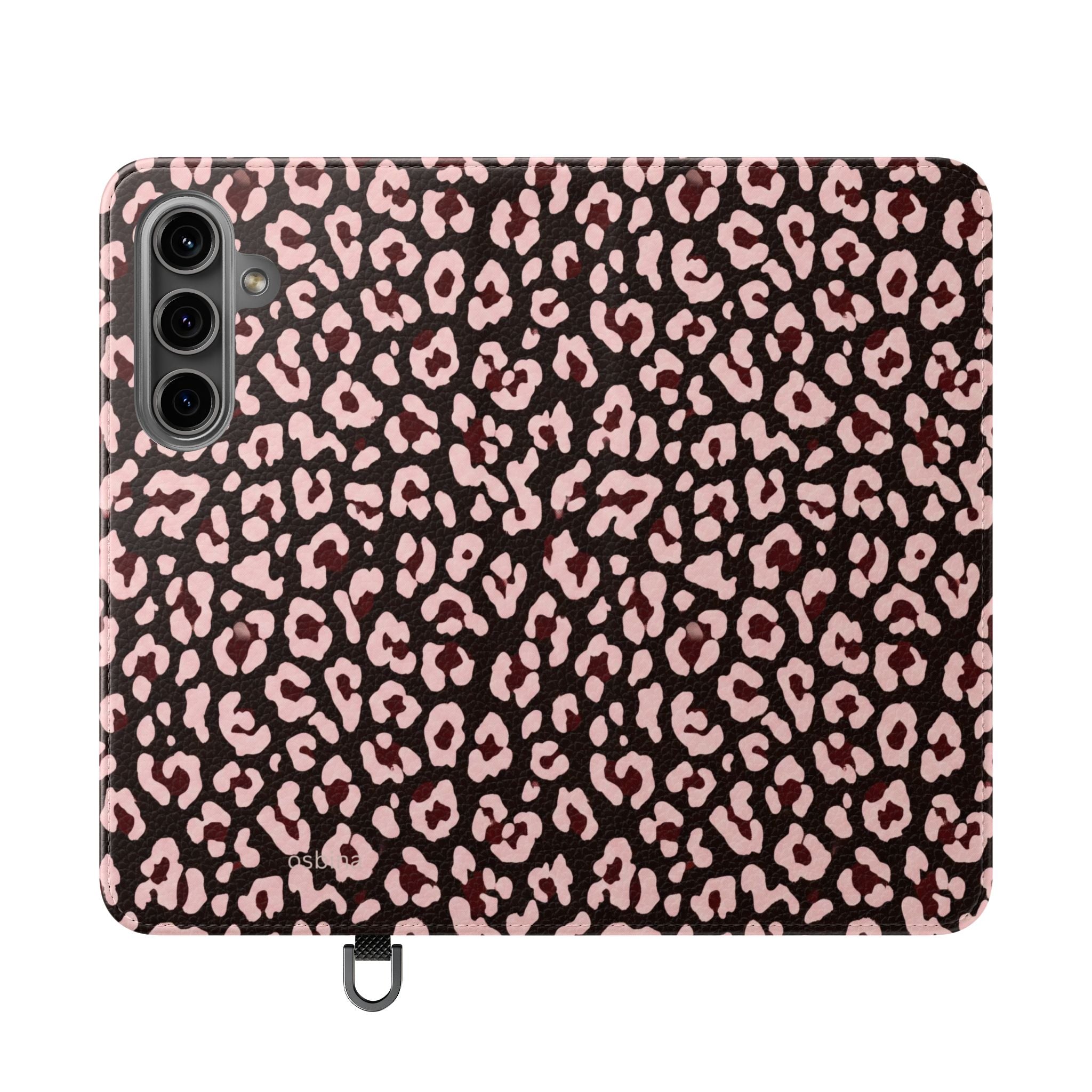osbina | Wallet Flip Case for iPhone & Samsung | Chocolate Pink Leopard