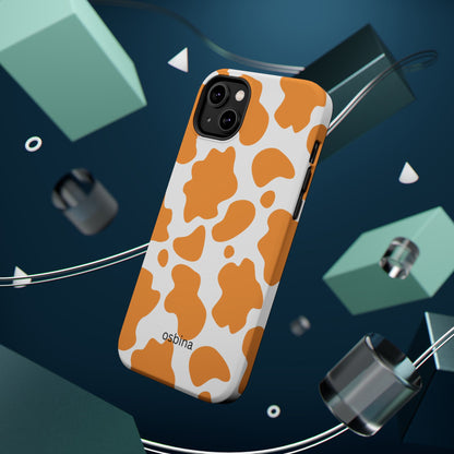osbina | MagSafe Compatible for iPhone | Holy Cow, It’s Chic — The Orange Cow Print Case | The Season Collective