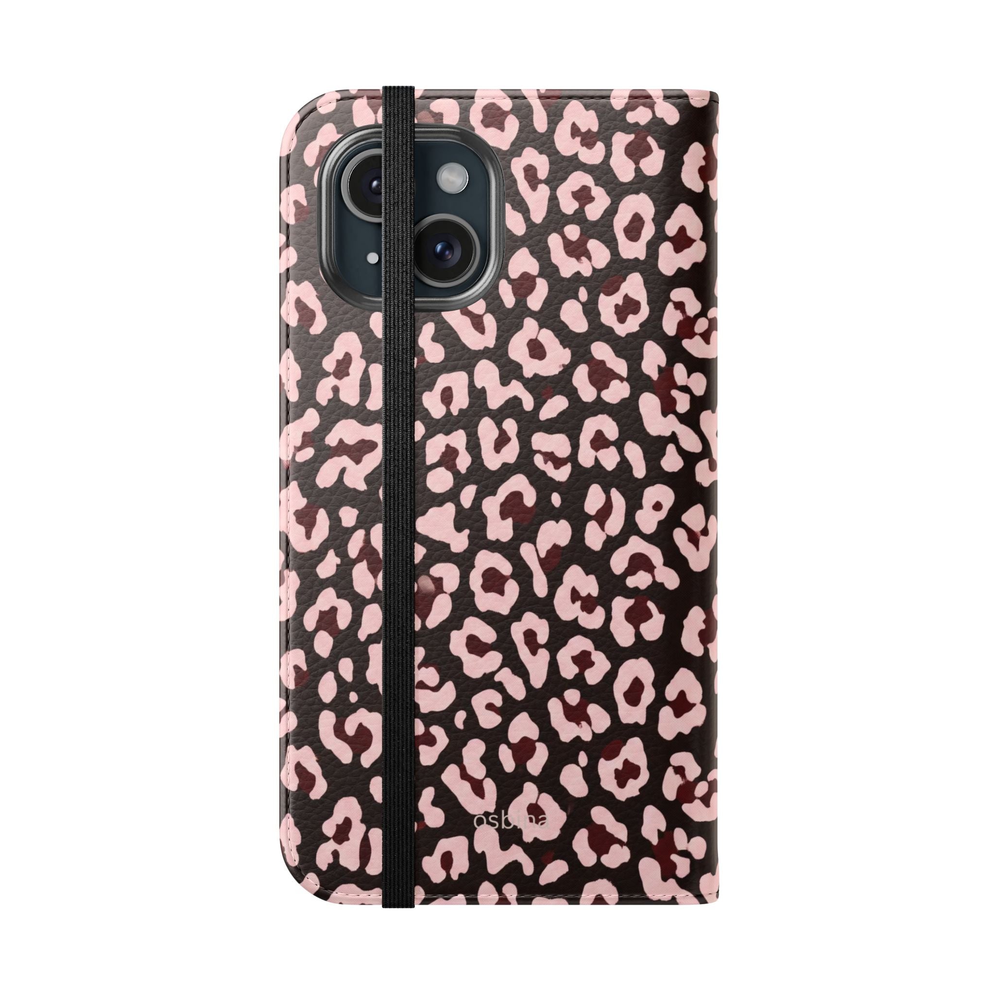 osbina | Wallet Flip Case for iPhone & Samsung | Chocolate Pink Leopard