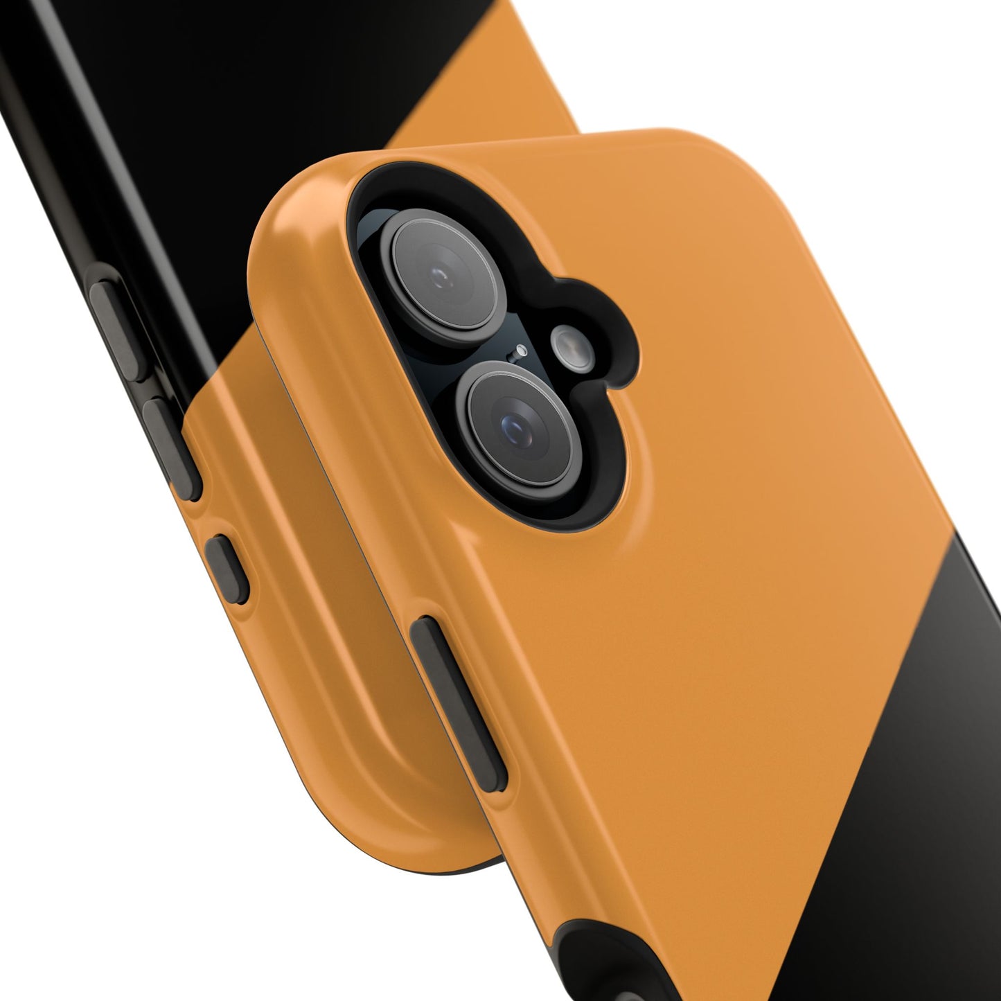 osbina | MagSafe Compatible for iPhone | Bold Moves Only — The Orange + Black Split Diagonal Case | The Season Collective