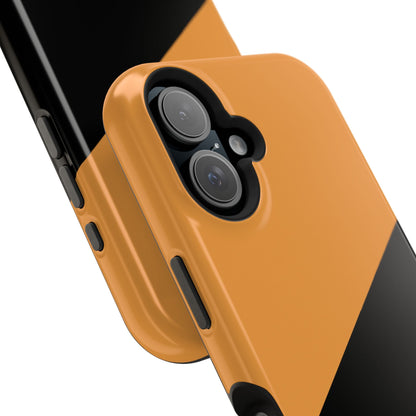 osbina | MagSafe Compatible for iPhone | Bold Moves Only — The Orange + Black Split Diagonal Case | The Season Collective