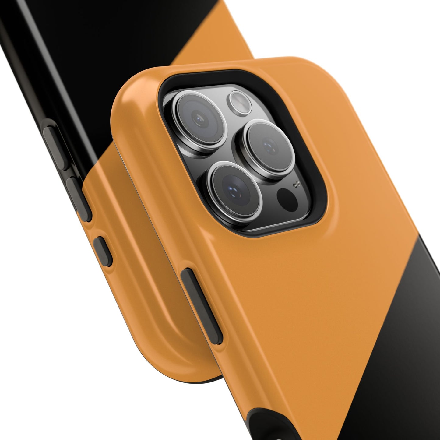 osbina | MagSafe Compatible for iPhone | Bold Moves Only — The Orange + Black Split Diagonal Case | The Season Collective