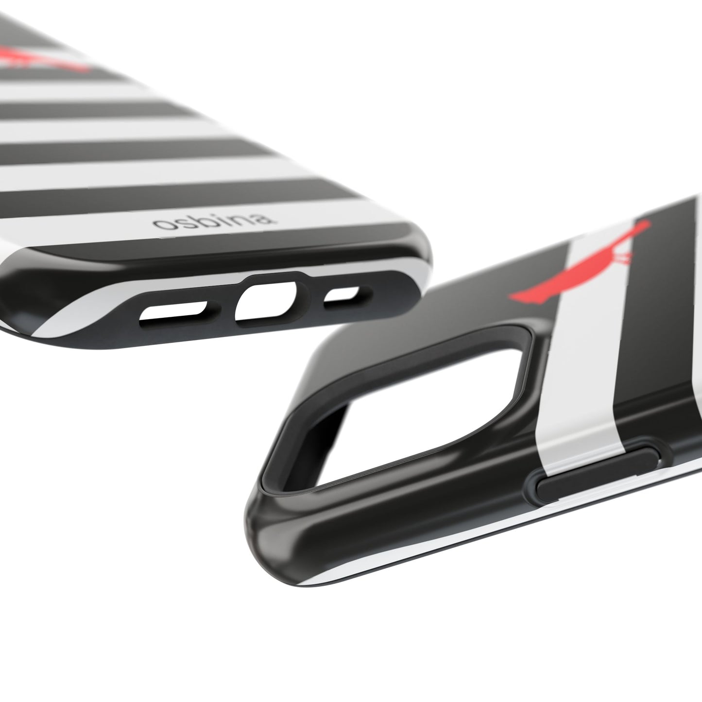 osbina | MagSafe compatible for iPhone | Redbird Edition Thinking of You Phone Case Black & White Stripe | Inspired By Collection