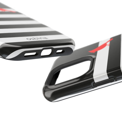 osbina | MagSafe compatible for iPhone | Redbird Edition Thinking of You Phone Case Black & White Stripe | Inspired By Collection