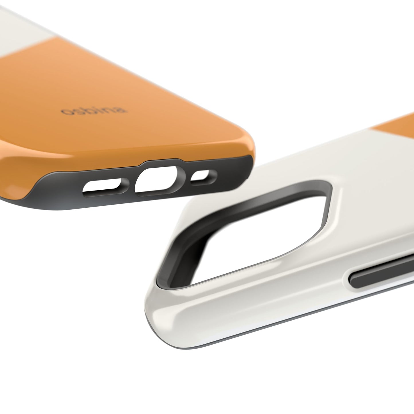 osbina | MagSafe Compatible for iPhone | Divide & Conquer — The Orange + White Split Diagonal Case | The Season Collective