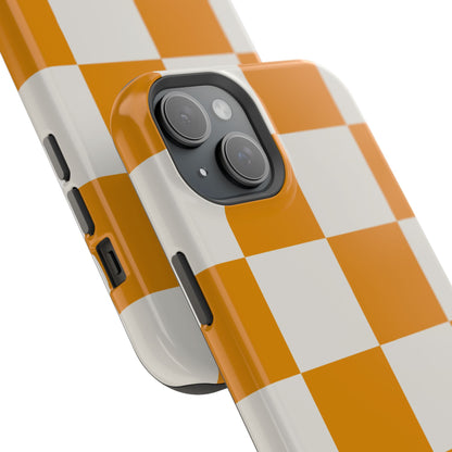 osbina | MagSafe Compatible for iPhone | Check You Out — The Orange + White Check Case | The Season Collective