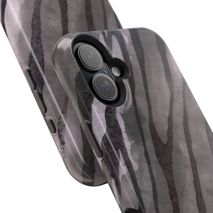 osbina | MagSafe Compatible for iPhone | Stripes on Point — The Muted Gray + Black Tiger Case | The Season Collective