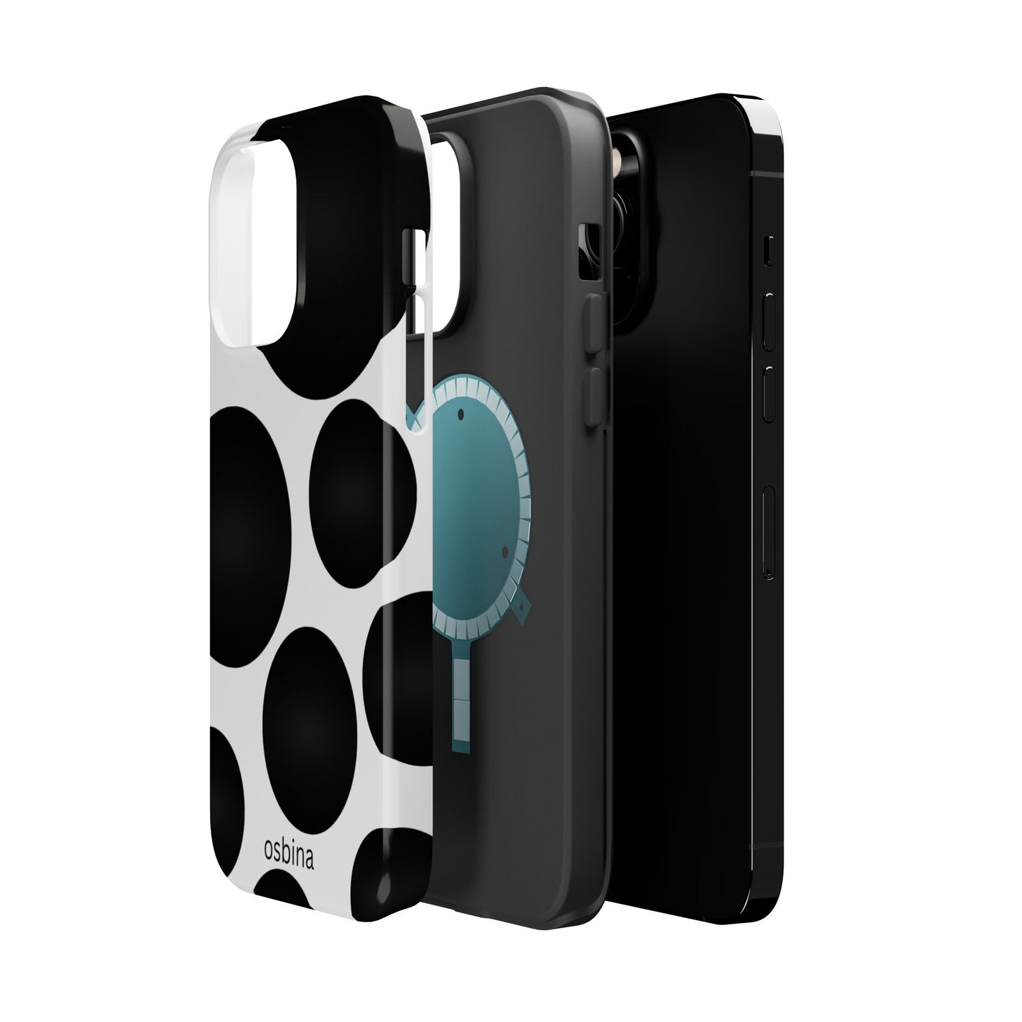 osbina | MagSafe compatible for iPhone | The Noir Bubbles Phone Case | Modern Muse Collection
