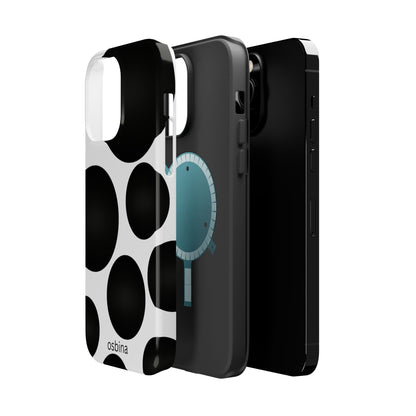 osbina | MagSafe compatible for iPhone | The Noir Bubbles Phone Case | Modern Muse Collection