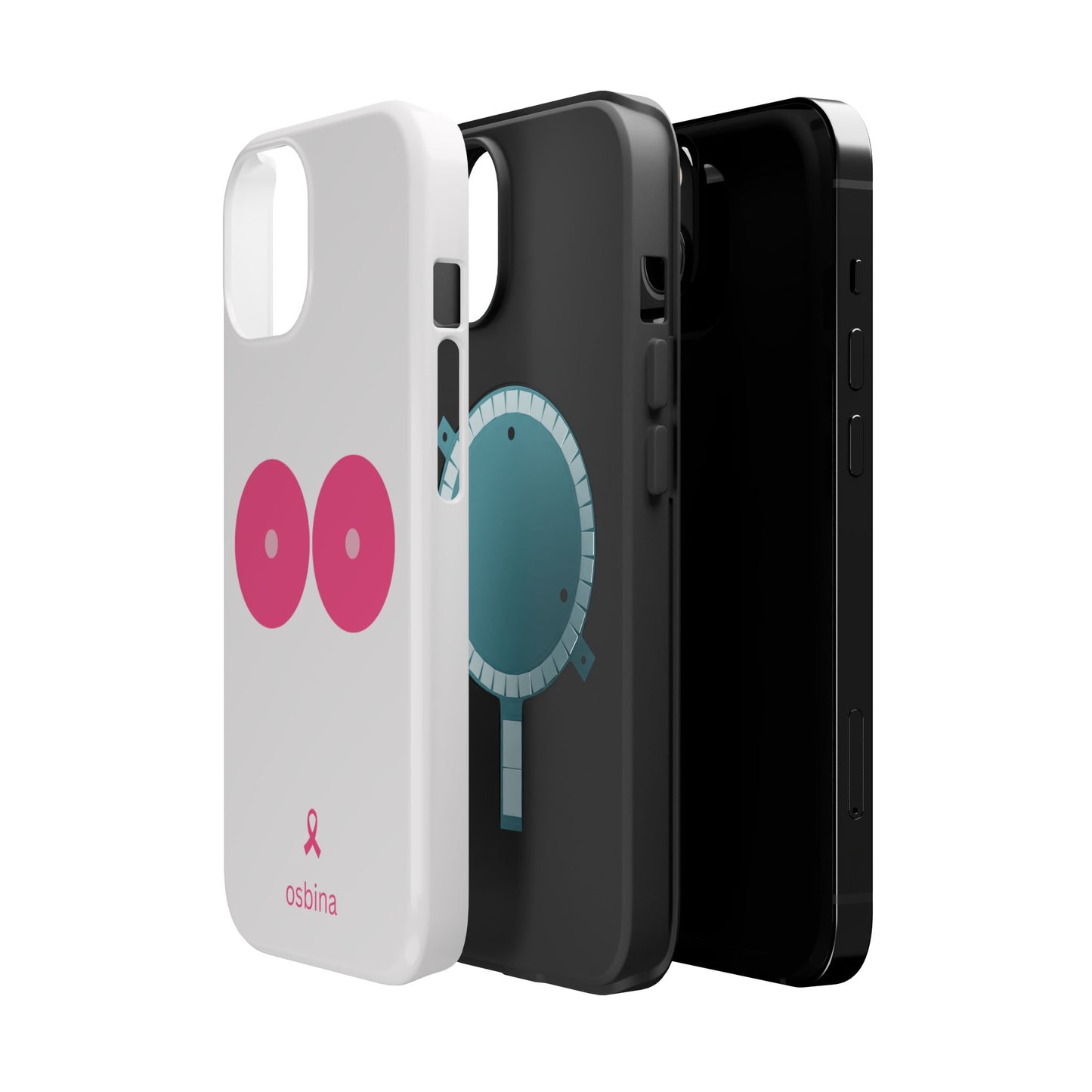 osbina |  MagSafe compatible for iPhone | Limited Edition The Check Your Tatas Case in Light Pink + Soft Pink + Hot Pink | The Pink October Collection | Inspired By