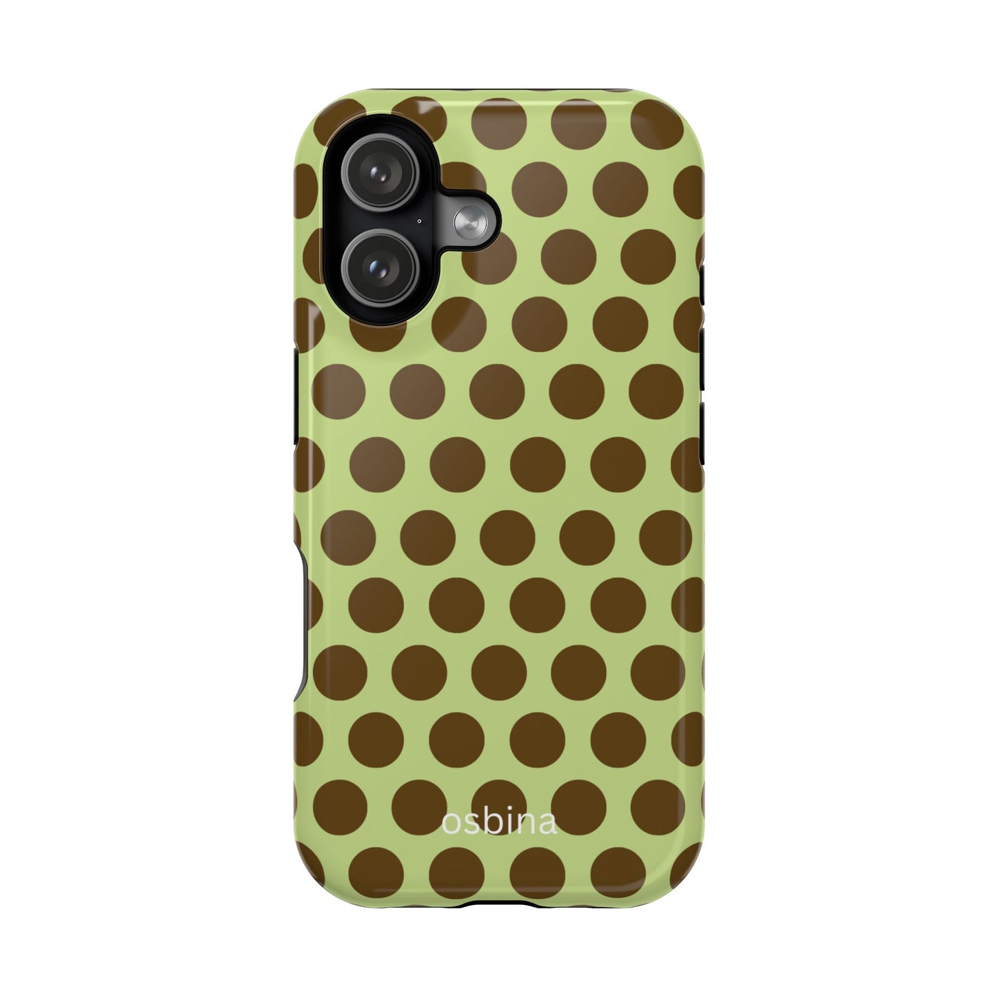 osbina | MagSafe for iPhone | Chartreuse Cocoa Dots Designer Case
