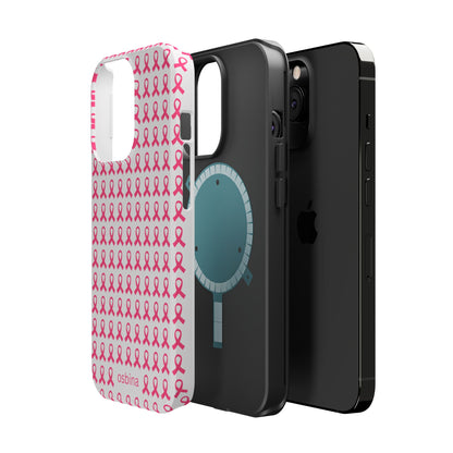 osbina |  MagSafe compatible for iPhone | Limited Edition The Side By Side Pink Ribbons Case in Light Pink + Soft Pink + Hot Pink | The Pink October Collection | Inspired By