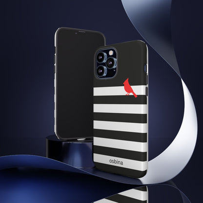 osbina | Redbird Edition Thinking of You Phone Case Black & White Stripe | Inspired By Collection