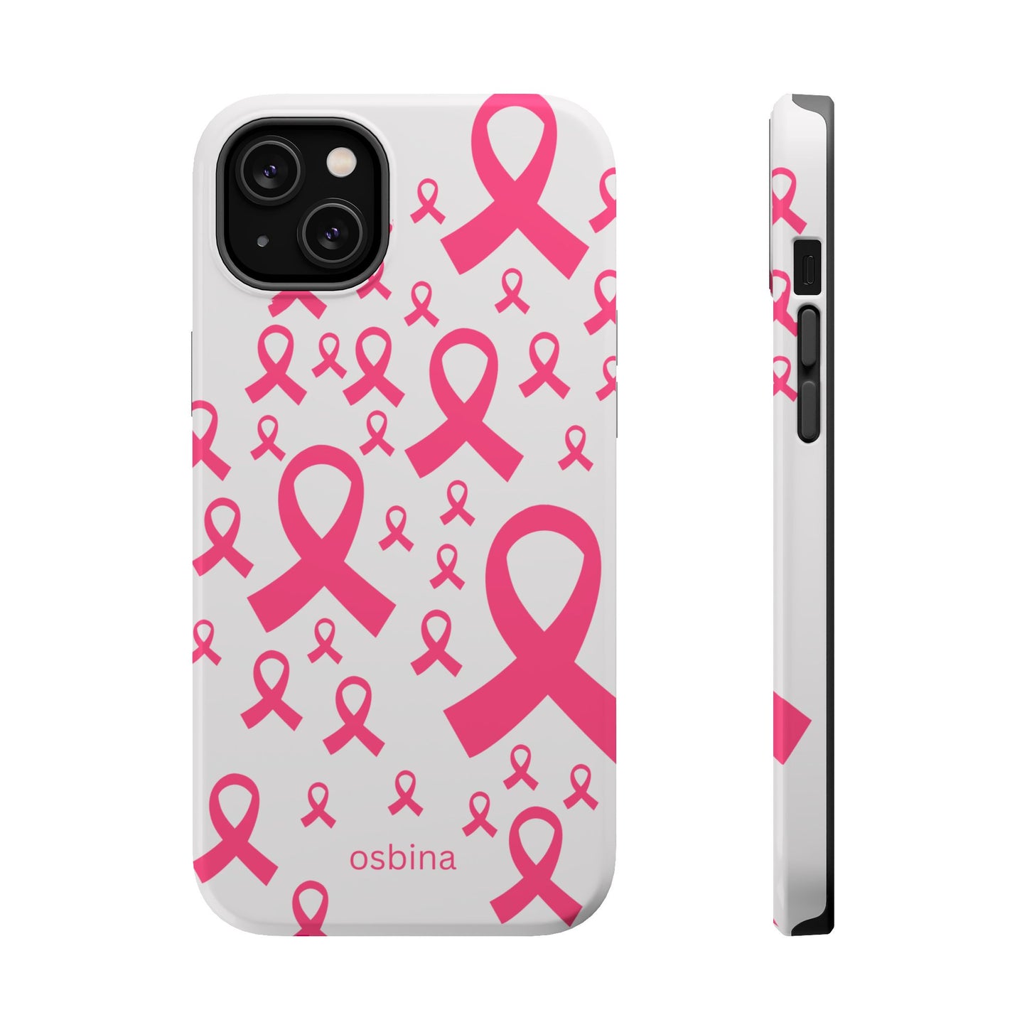 osbina |  MagSafe compatible for iPhone | Limited Edition Strength in Ribbons Case in Light Pink + Soft Pink + Hot Pink | The Pink October Collection | Inspired By